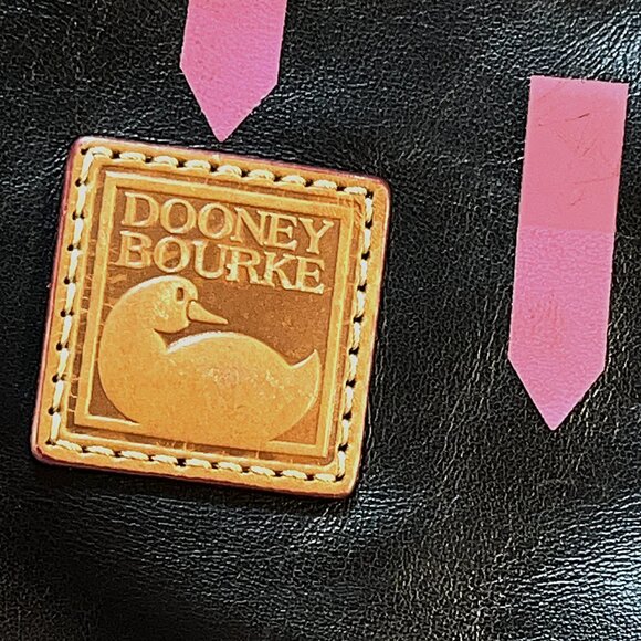 Dooney & Bourke Mckenkie Hobo Black & Brown Leather Bag Zipper, Tassel, Shoulder - Picture 14 of 16